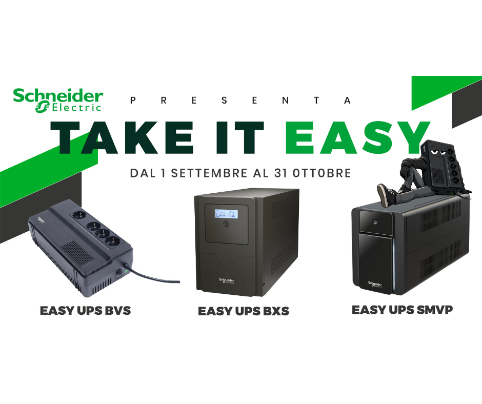 Schneider: Promozione Take It EASY per i gruppi di continuità